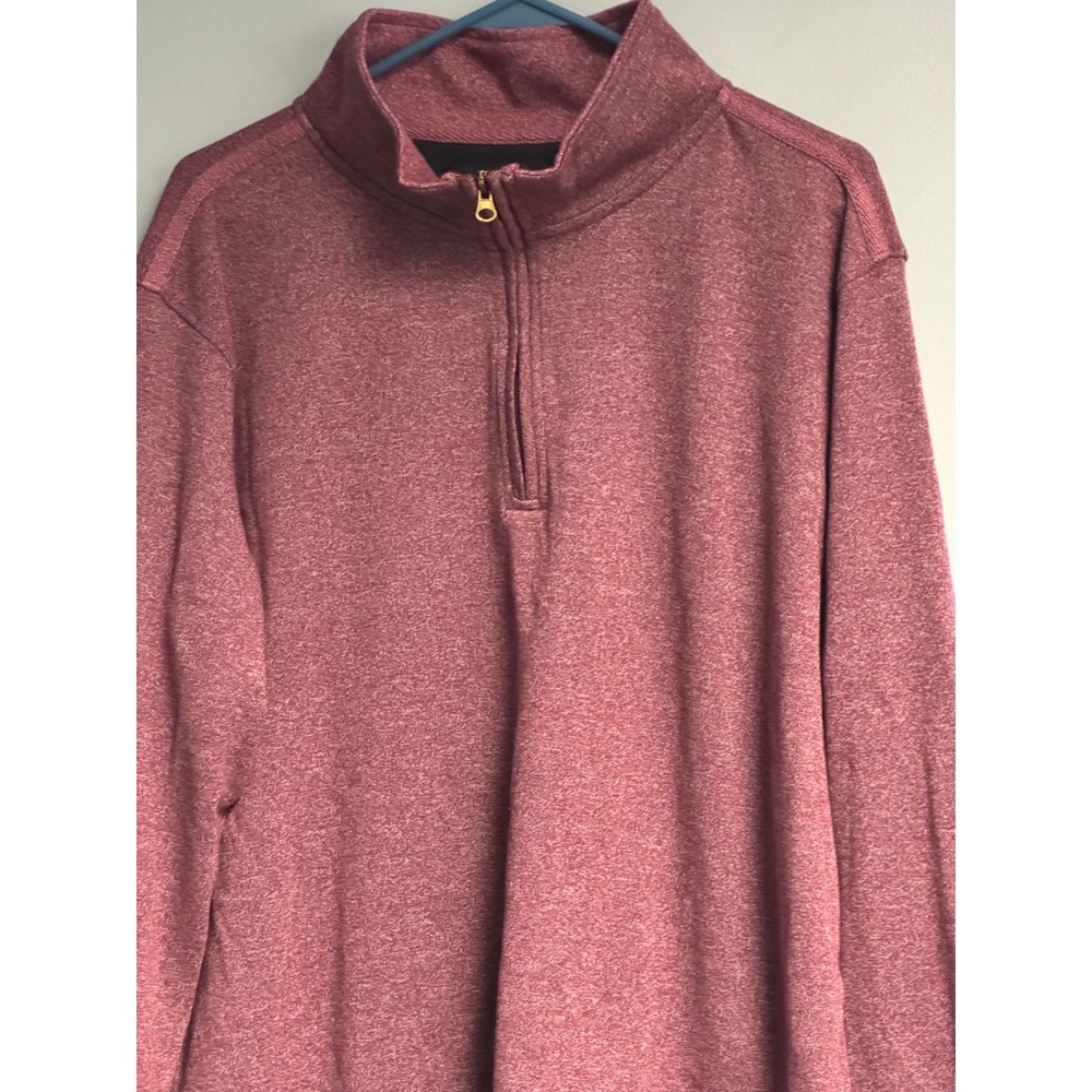 Fourcast Mens XL Quarter Zip Pullover Burgundy Mock Neck Sweater Outdoor Fish - Picture 2 of 14